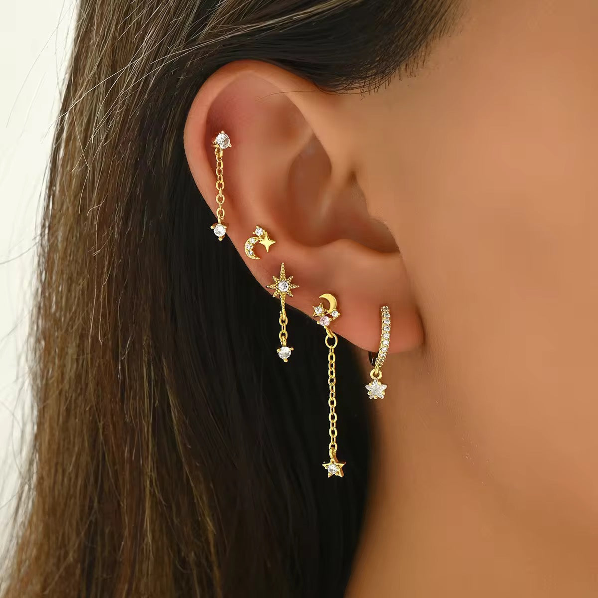 RUE EARRINGS (SET OF 5)