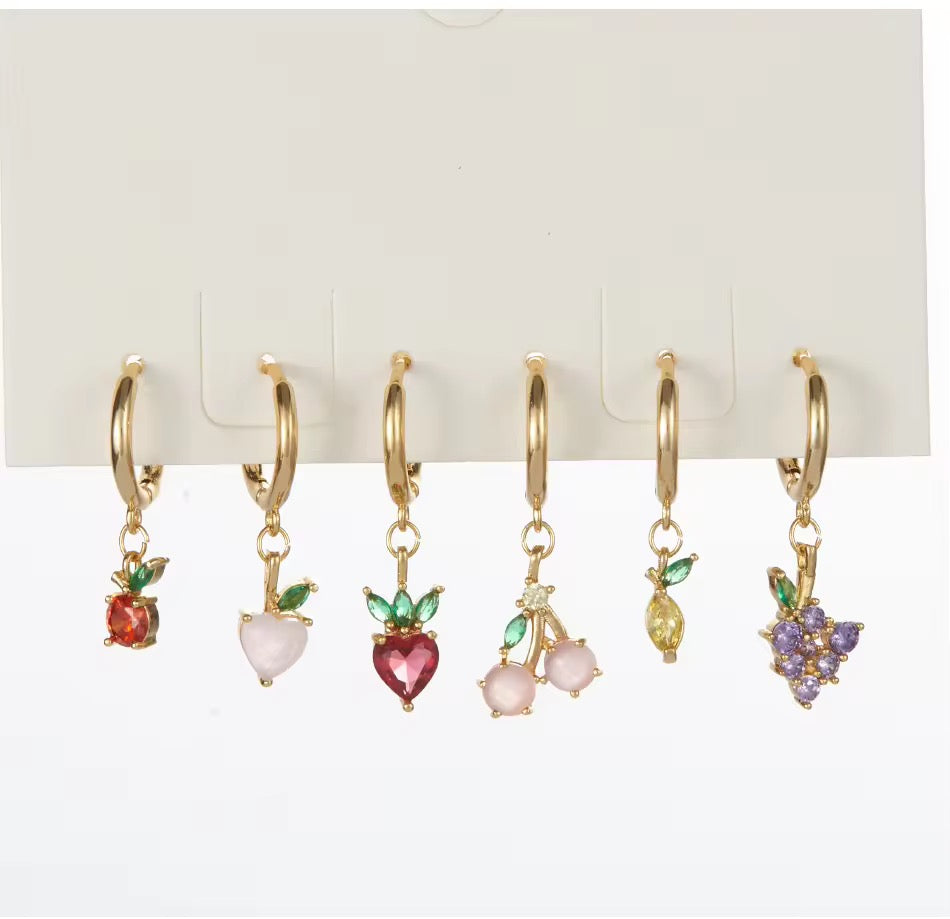 BERRIES EARRINGS ( SET FOR 6 PAIRS)