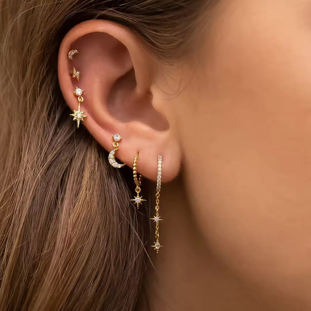 STARBURST EARRINGS ( SET OF 6)