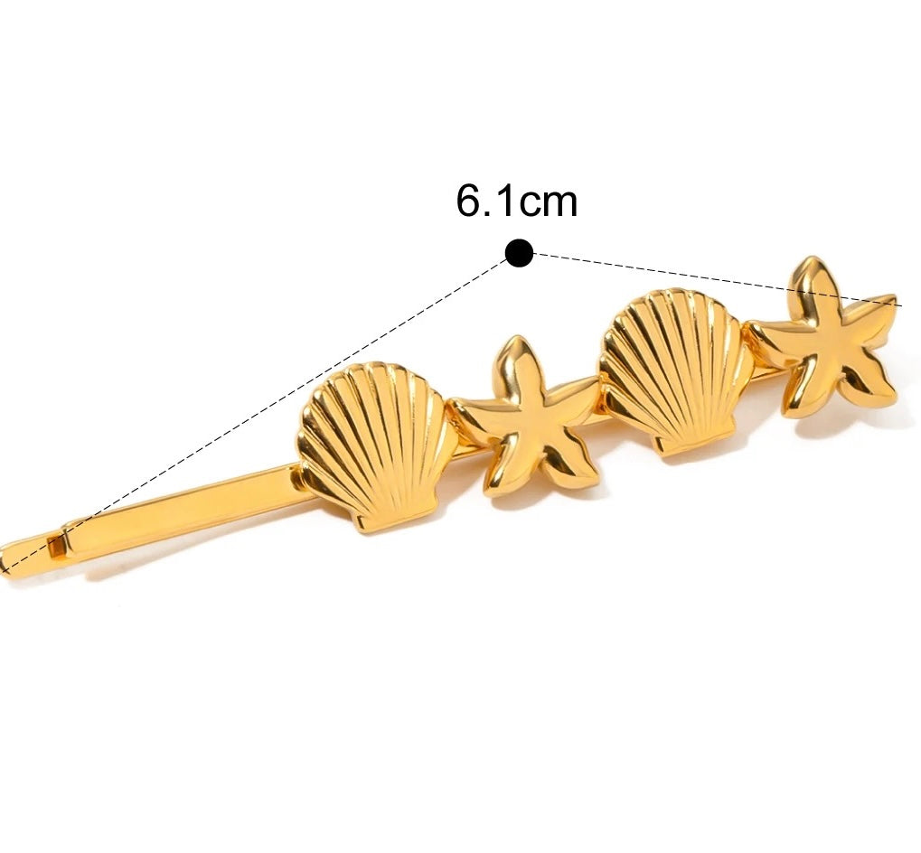 SHELL & STARFISH HAIRPIN