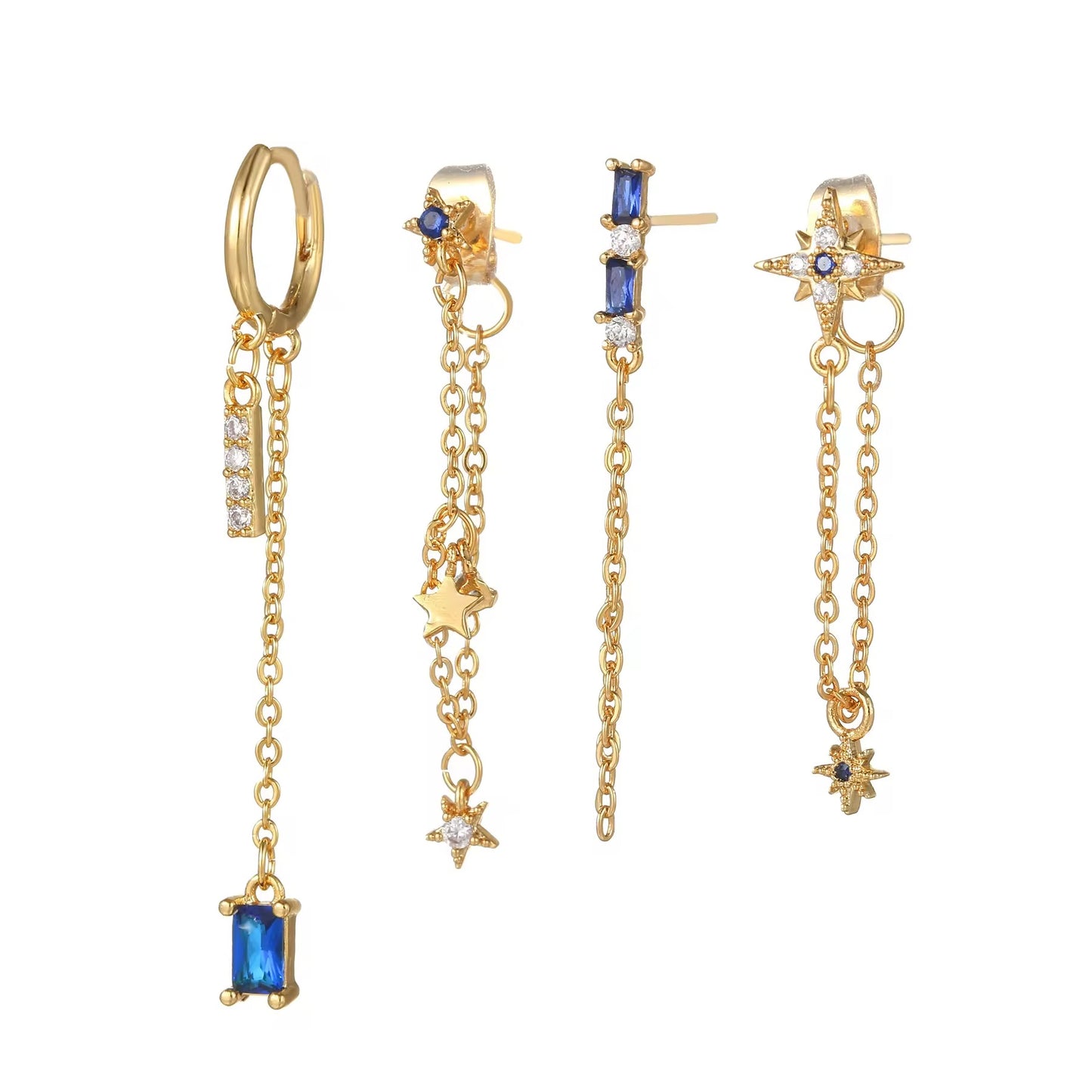 CRESCENT EARRINGS ( SET OR 4)