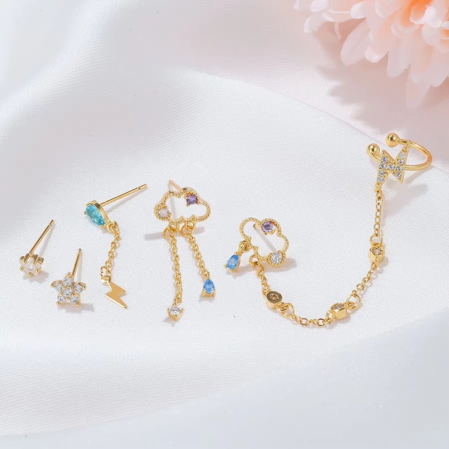 CLOUD EARRINGS( SET OF 5)