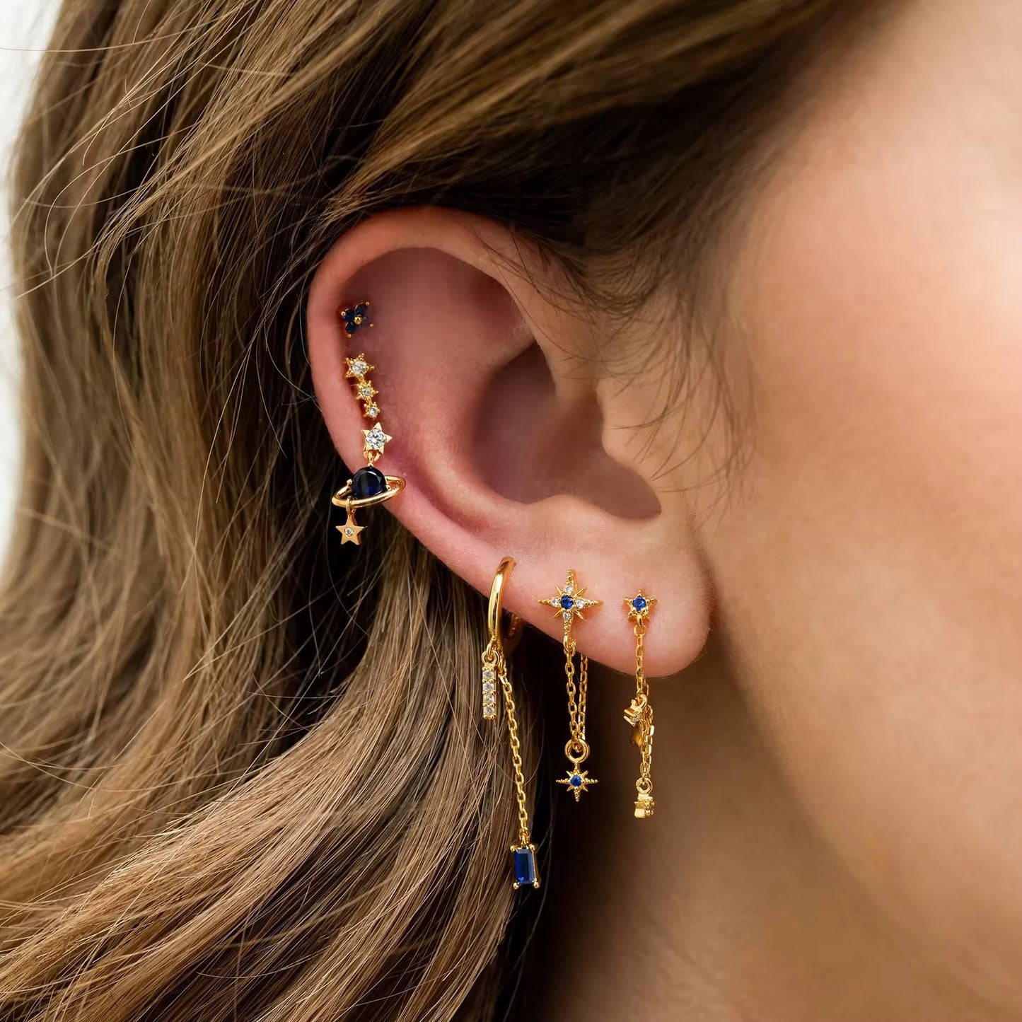 CRESCENT EARRINGS ( SET OR 4)