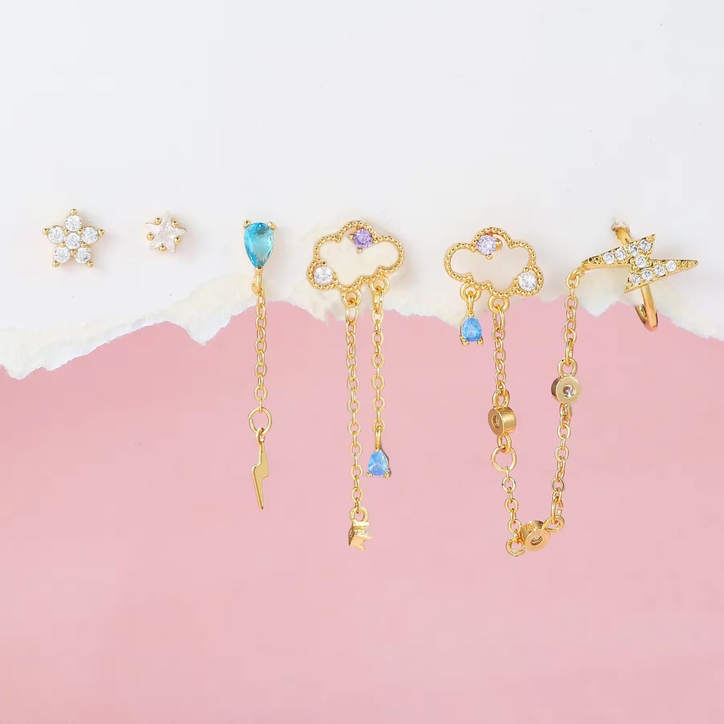 CLOUD EARRINGS( SET OF 5)