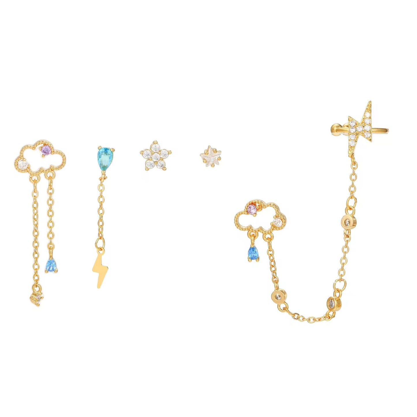 CLOUD EARRINGS( SET OF 5)