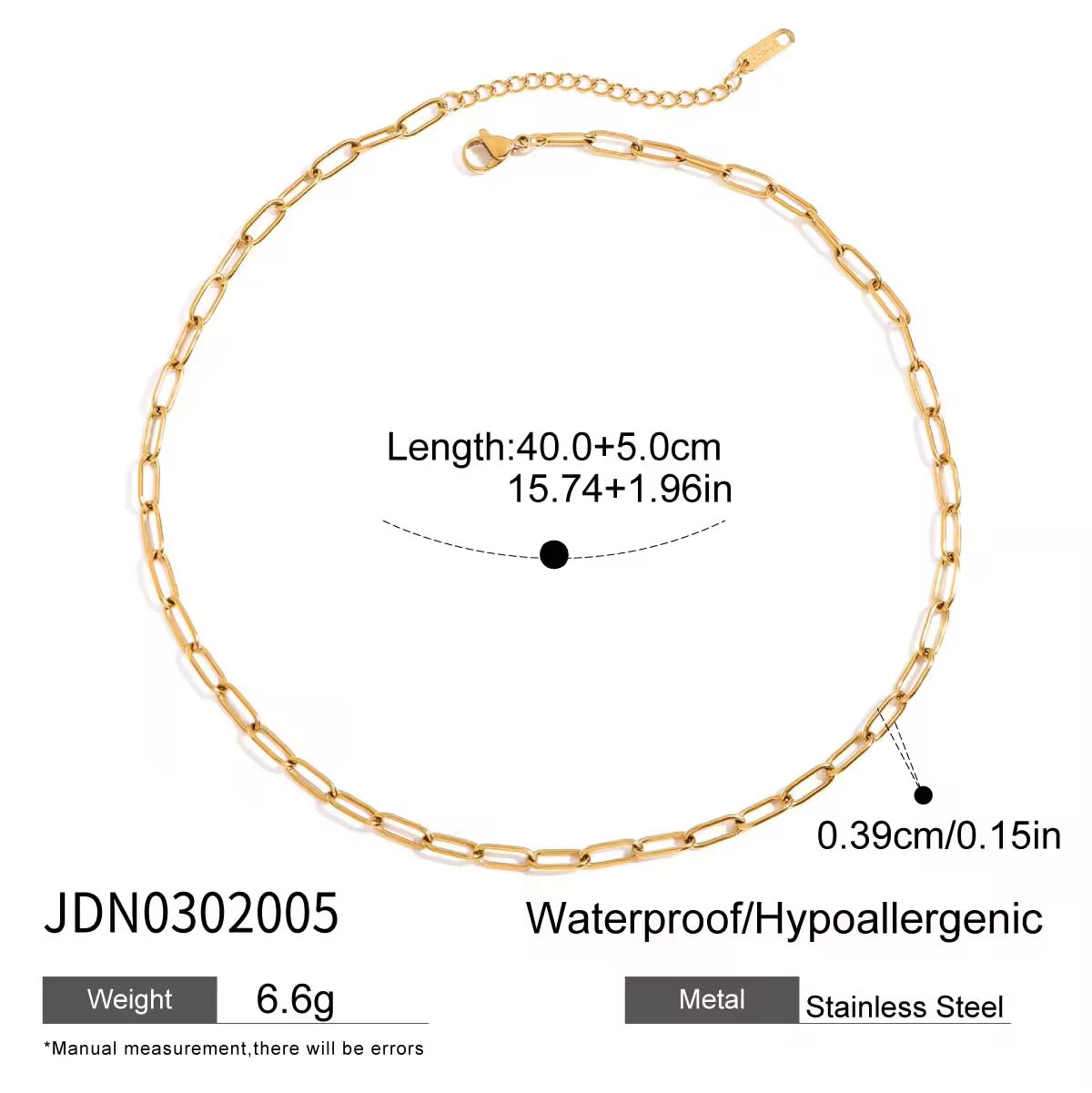 PAPERCLIP NECKLACE (TEXTURED)