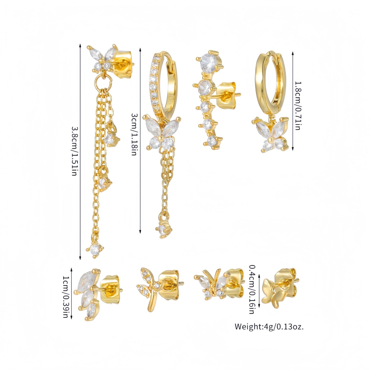 LYRA EARRINGS ( SET OF 8)