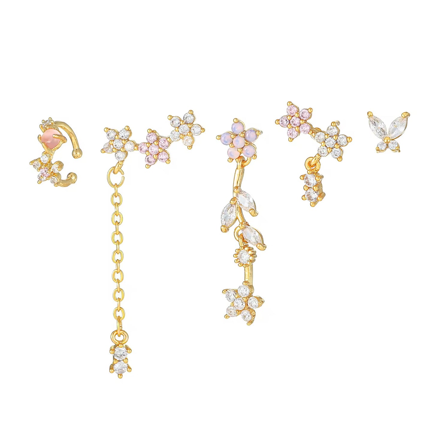 FLORA EARRINGS ( SET OF 5)