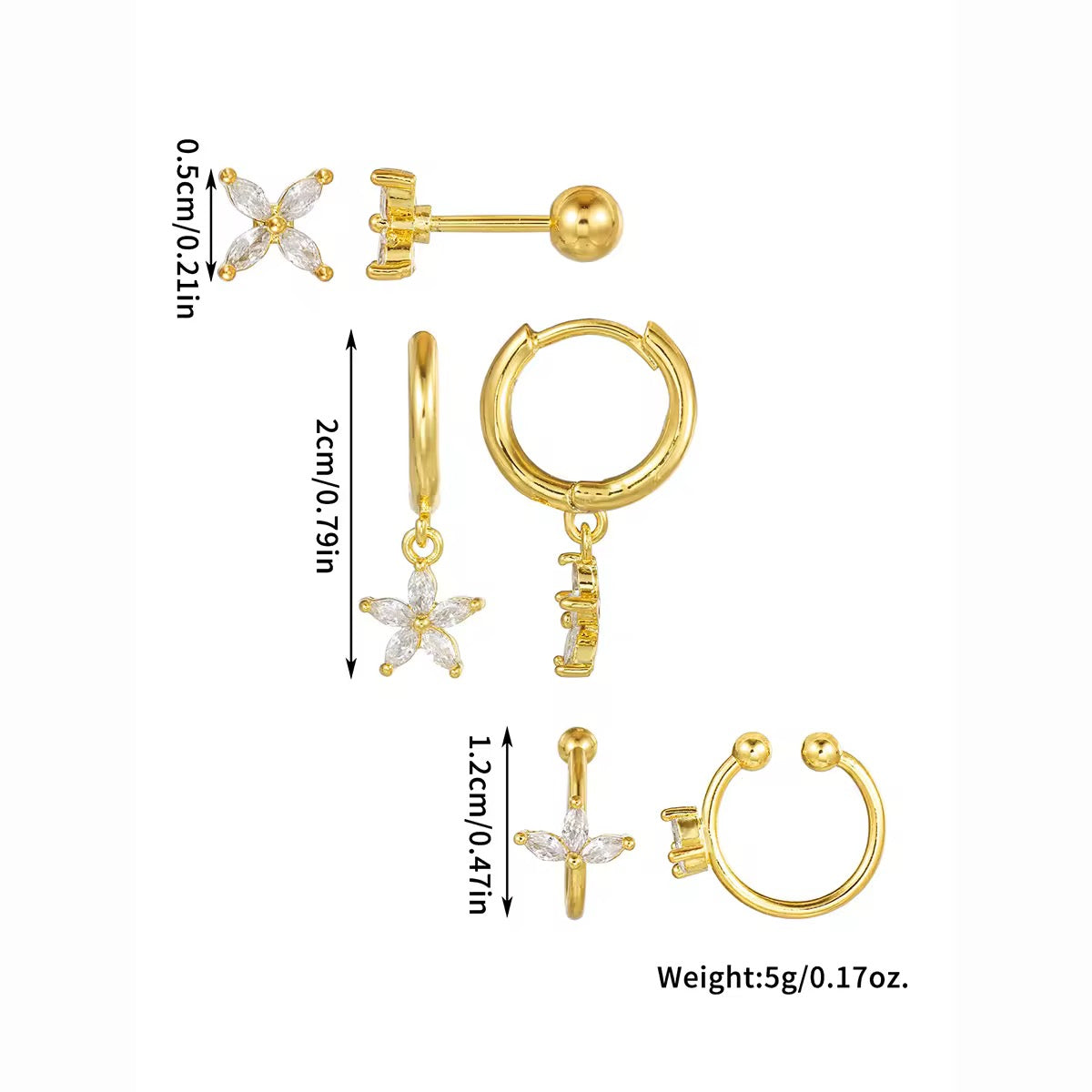 RIVA EARRINGS ( SET OF 3 PAIRS)