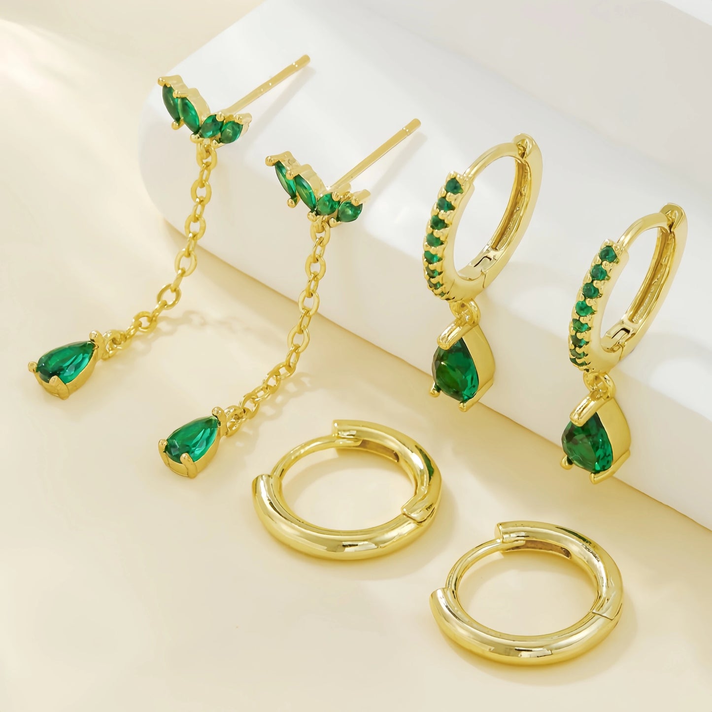 JADE EARRINGS ( SET OF 3 PAIRS)