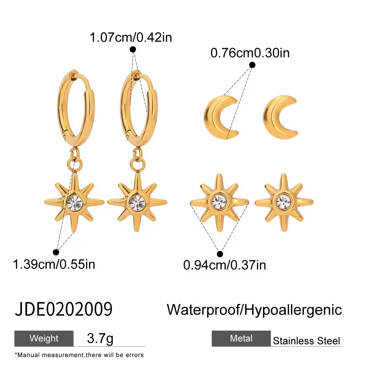 CELESTIAL EARRINGS (SET OF 3 PAIRS)