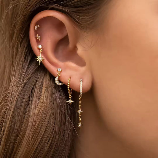 STARBURST EARRINGS ( SET OF 6)