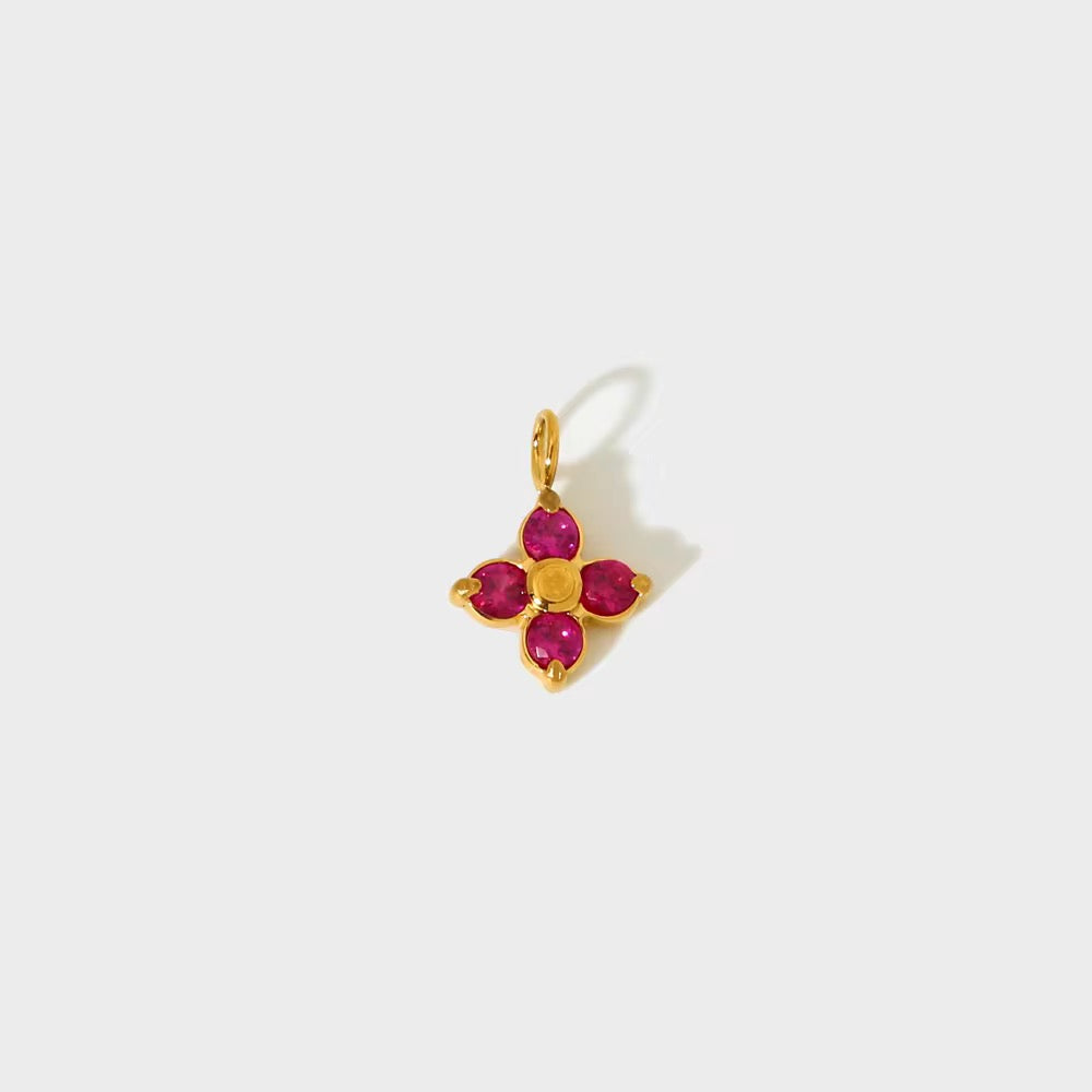 FOUR LEAF FLOWER CHARM