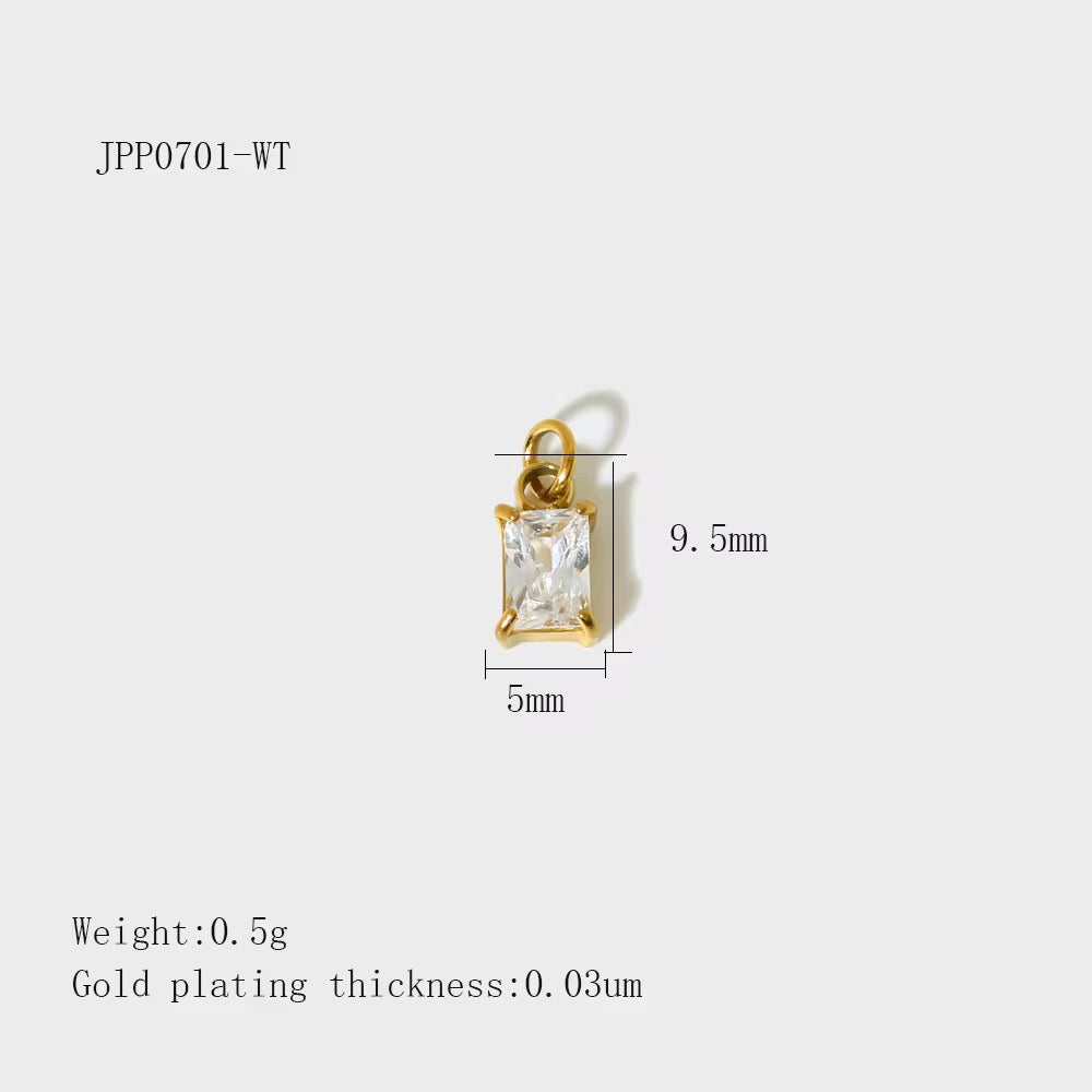 RECTANGULAR ZIRCONIA CHARM