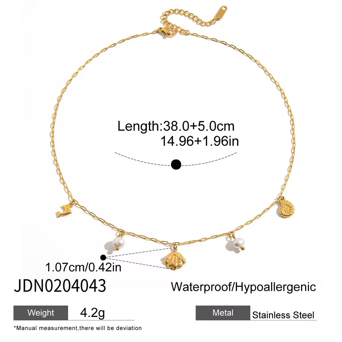 SEAPEARL CHARMS NECKLACE