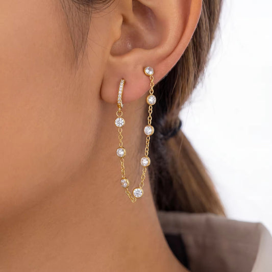 MIDNIGHT EARRINGS ( WHITE)