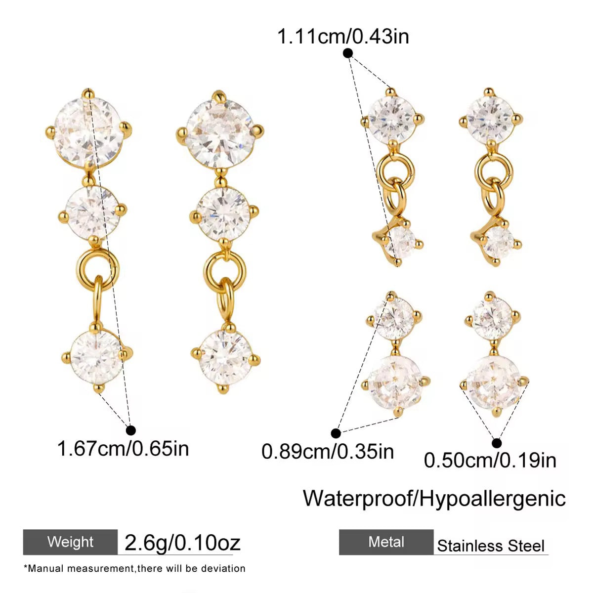 BELLA EARRINGS (SET OF 3 PAIRS)