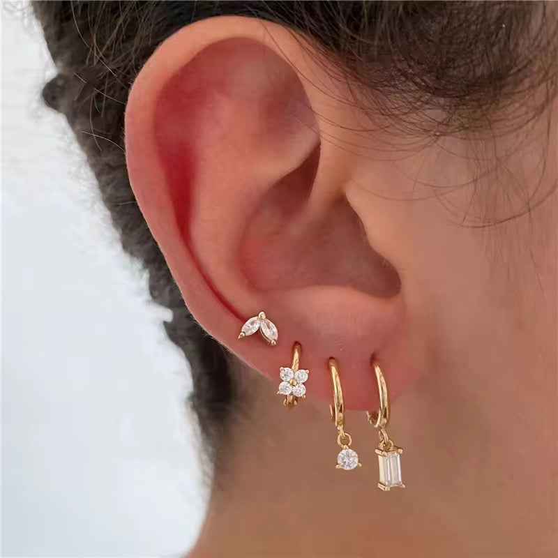 GOLDEN BLOOM EARRINGS ( SET OF 4)