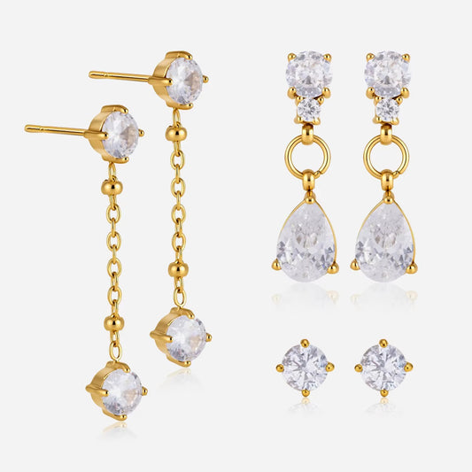 IVONNE EARRINGS (SET OF 3 PAIRS)