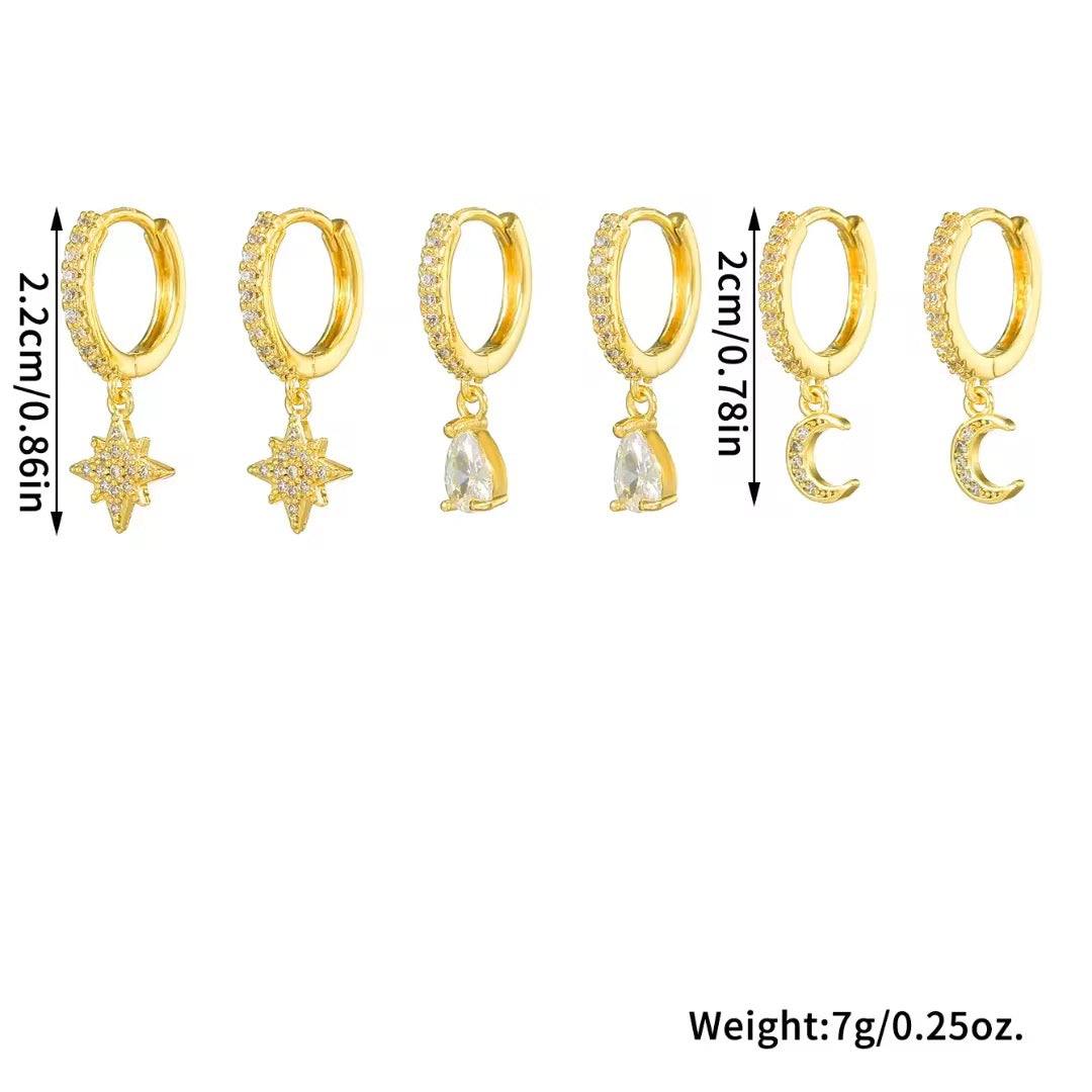 RIVAH EARRINGS ( SET OF 3 PAIRS)