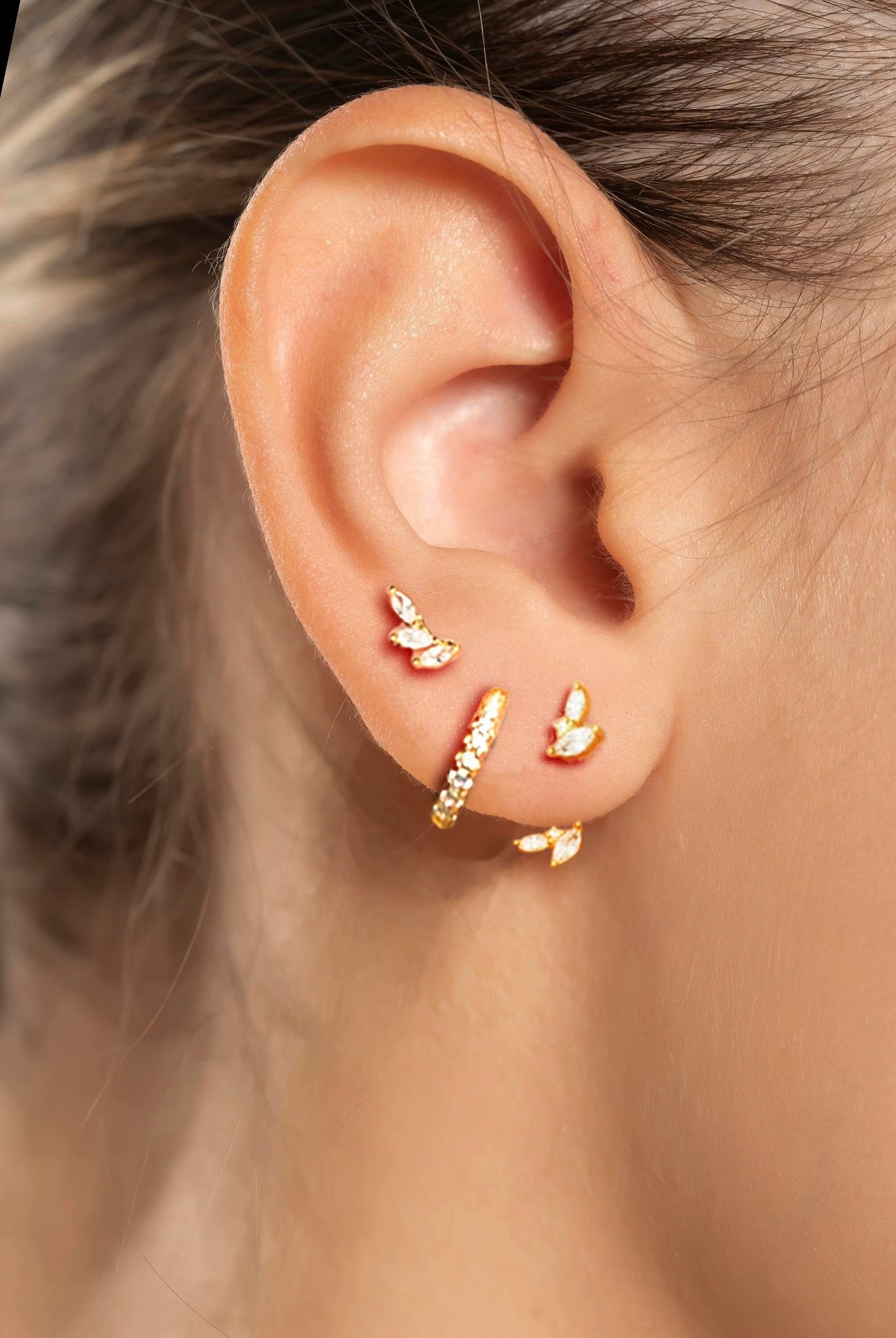 AMBER EARRINGS ( SET OF 3 PAIRS)
