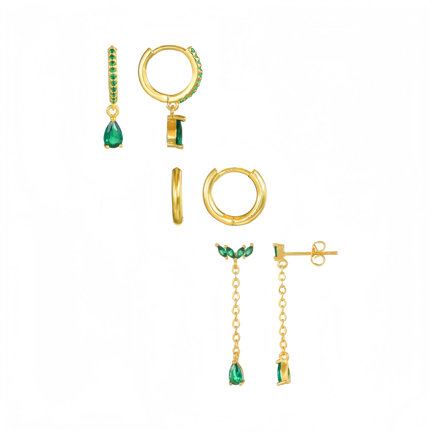 JADE EARRINGS ( SET OF 3 PAIRS)