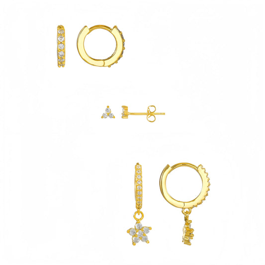 NIORA EARRINGS( SET OF 3 PAIRS)