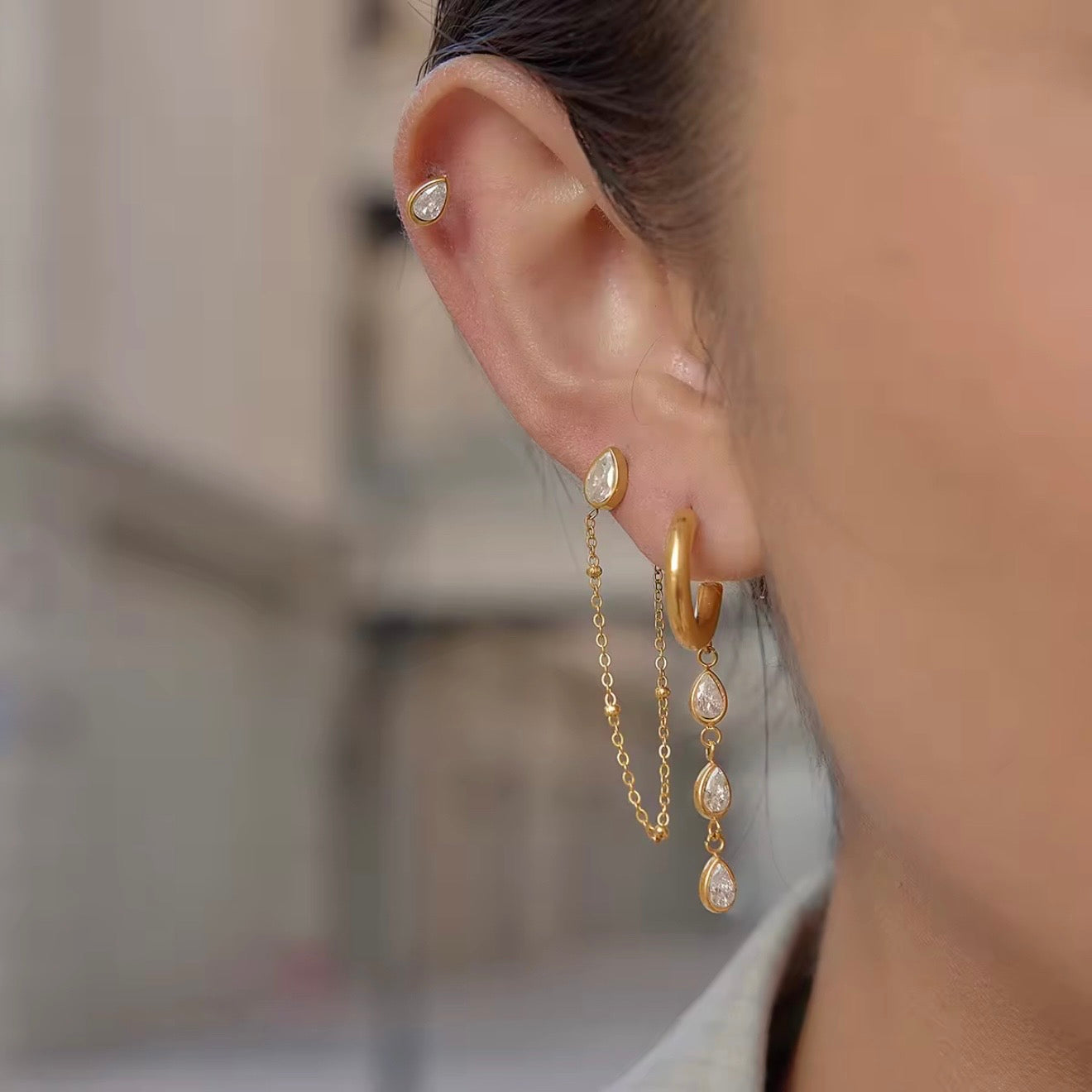 CAROLINE EARRINGS ( SET OF 3 PAIRS)