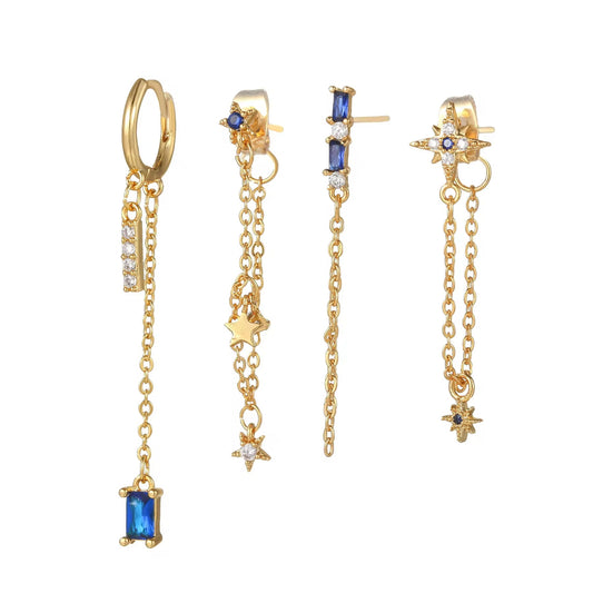 CRESCENT EARRINGS ( SET OR 4)