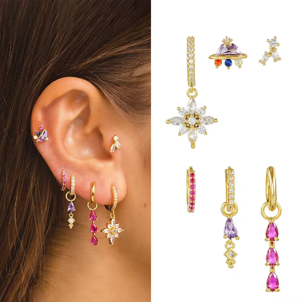 EVIE EARRINGS ( SET OF 6) NOT IN PAIRS