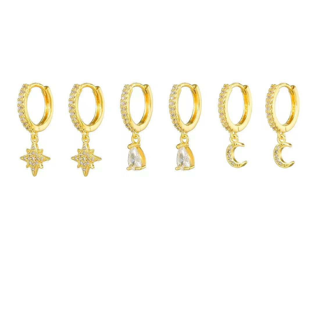 RIVAH EARRINGS ( SET OF 3 PAIRS)