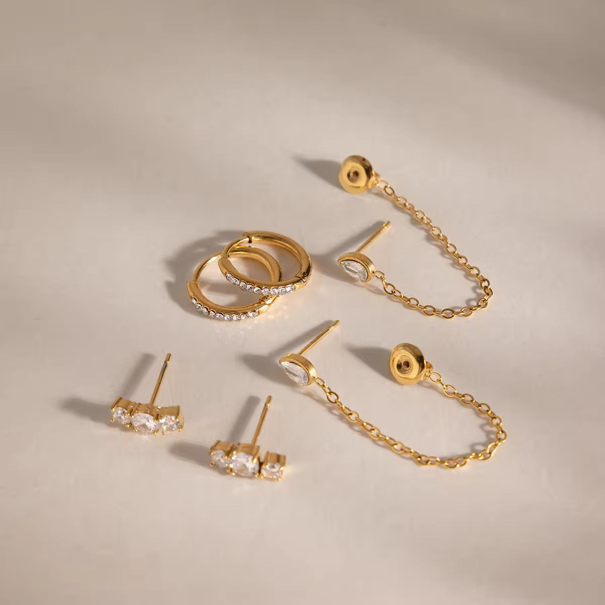 LEO EARRINGS ( SET OF 3 PAIRS)