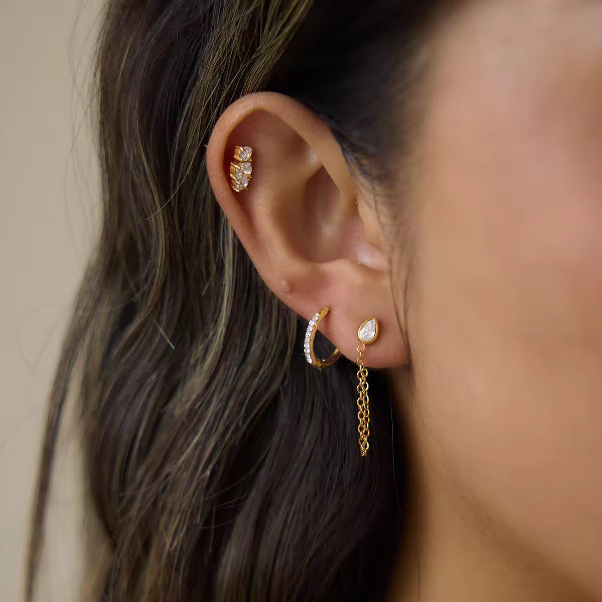 LEO EARRINGS ( SET OF 3 PAIRS)