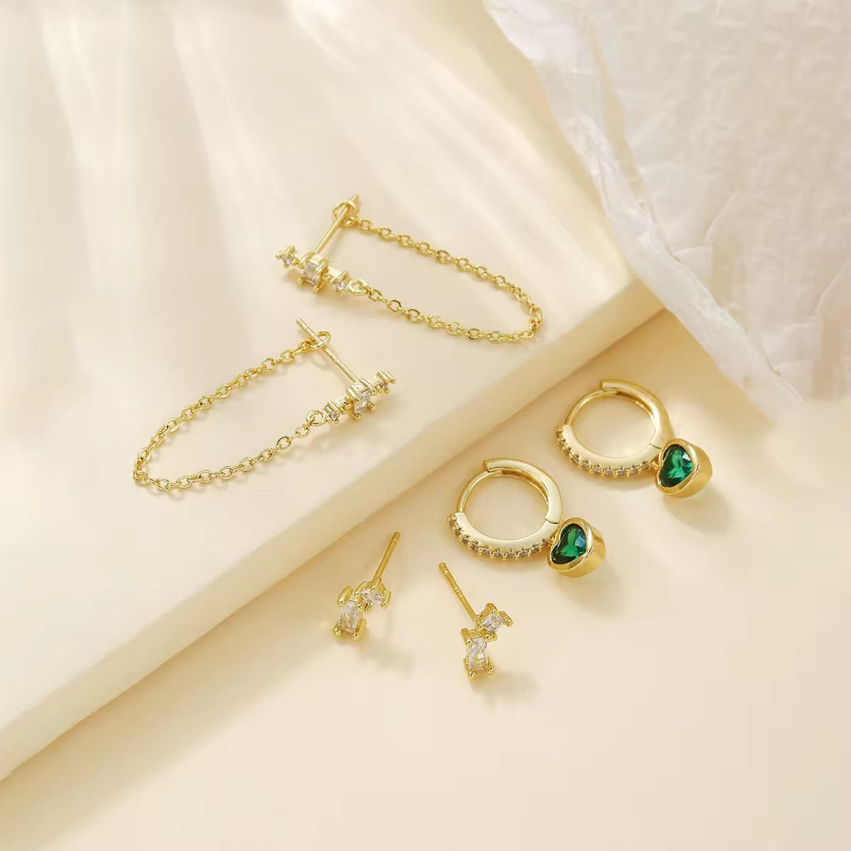 CALLA EARRINGS ( SET OF 3 PAIRS)