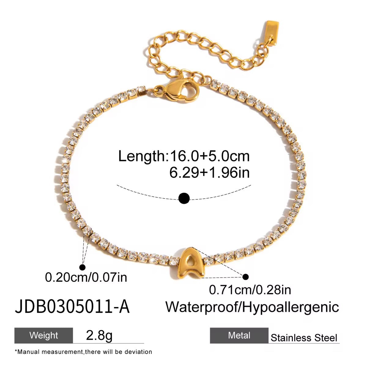 INITIAL TENNIS BRACELET