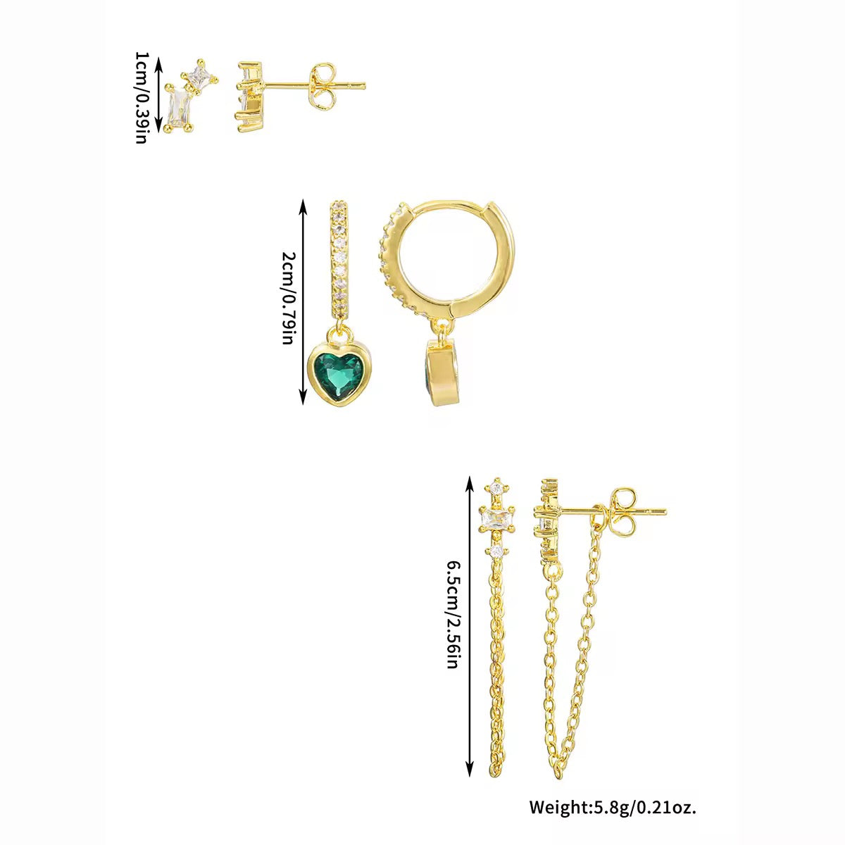 CALLA EARRINGS ( SET OF 3 PAIRS)