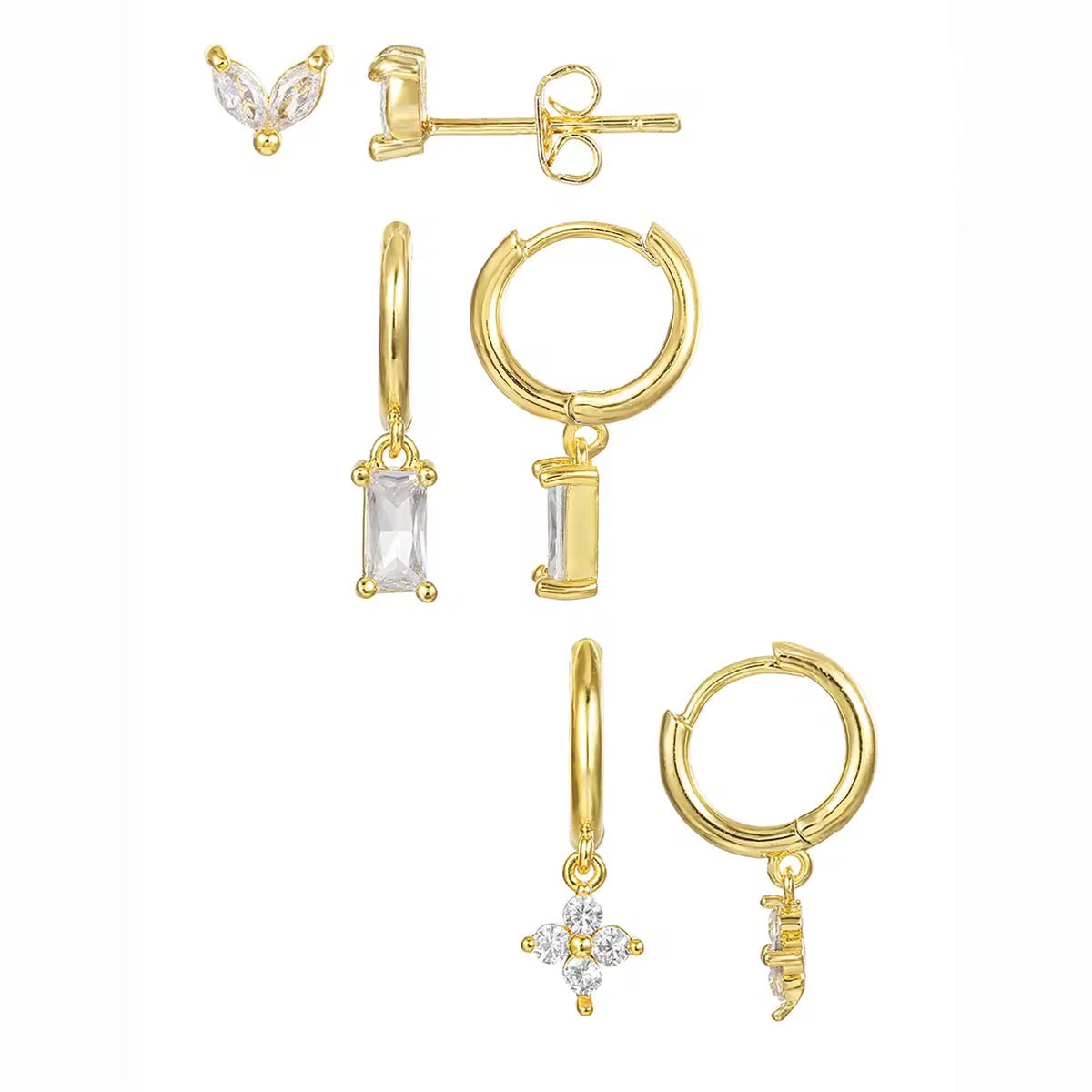 NOIR EARRINGS ( SET OF 3 PAIRS)