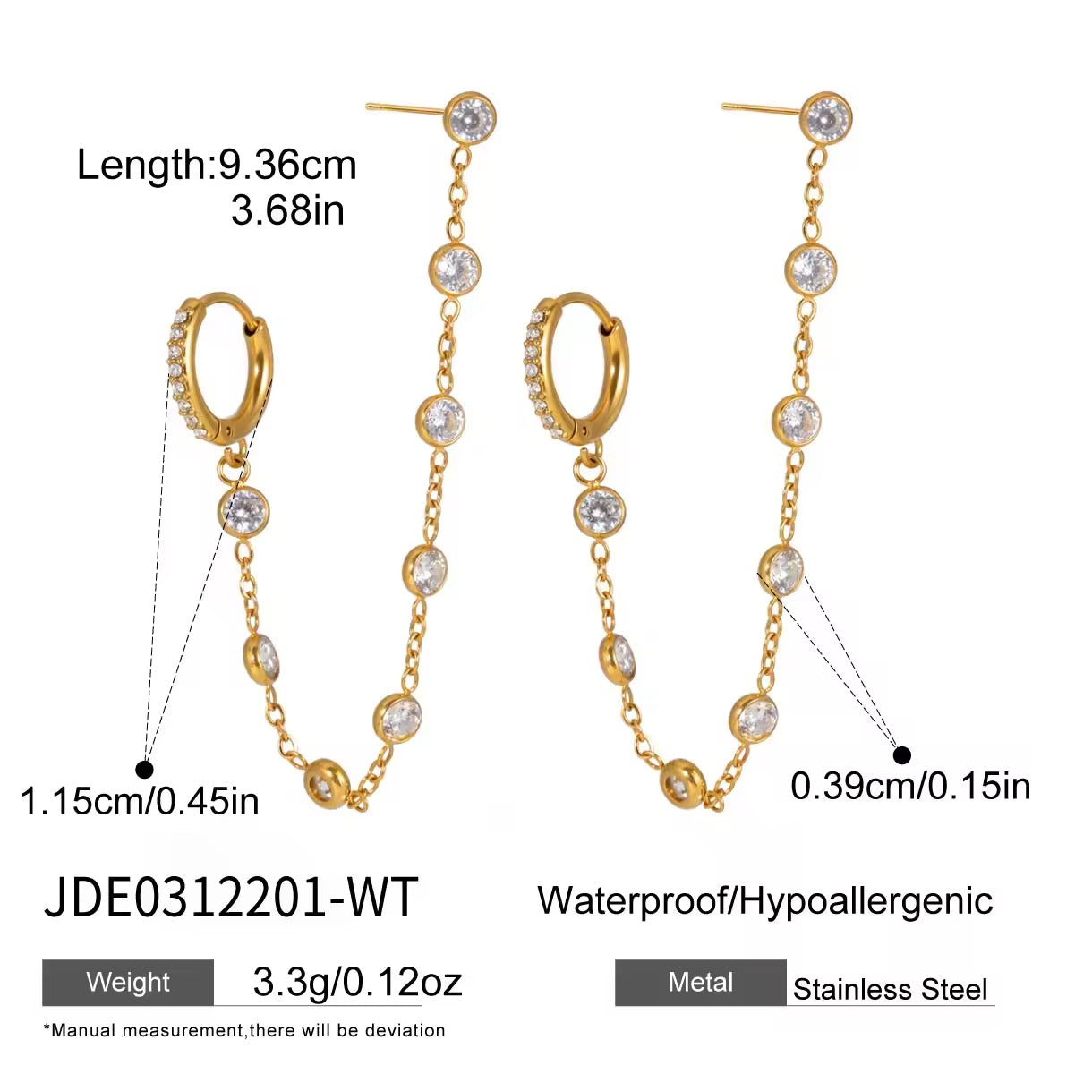 MIDNIGHT EARRINGS ( WHITE)