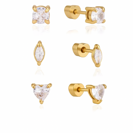 CLARA STUDS EARRINGS ( SET OF 3 PAIRS)