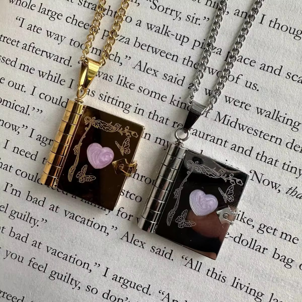 BOOK OF LOVE NECKLACE(ENGRAVABLE)