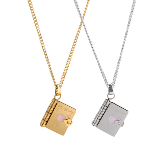 BOOK OF LOVE NECKLACE(ENGRAVABLE)
