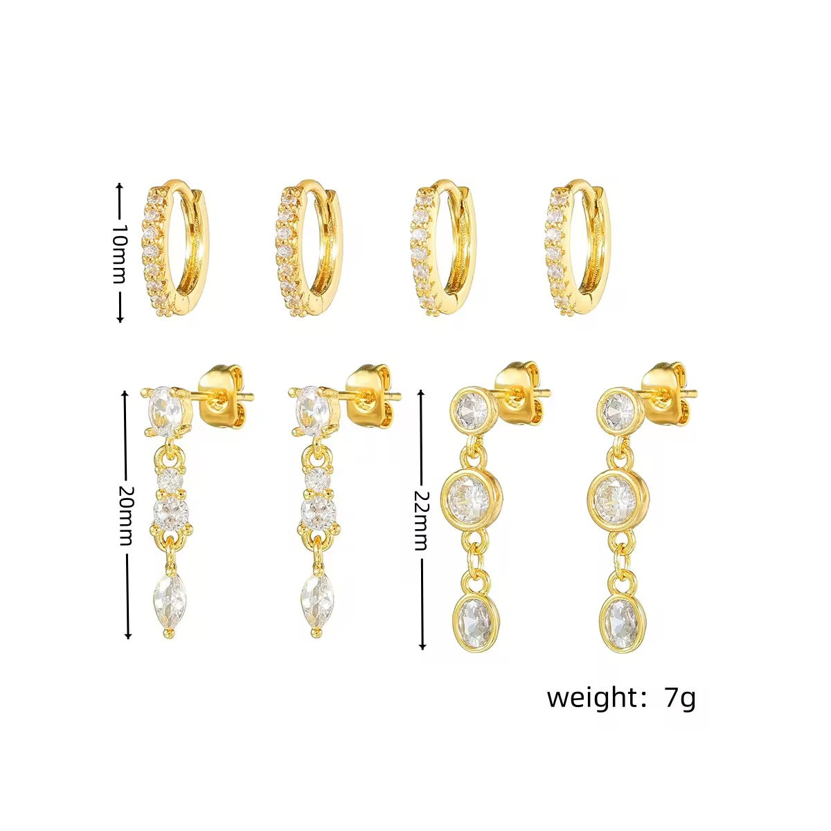 LUMEN EARRINGS ( SET OF 4 PAIRS)