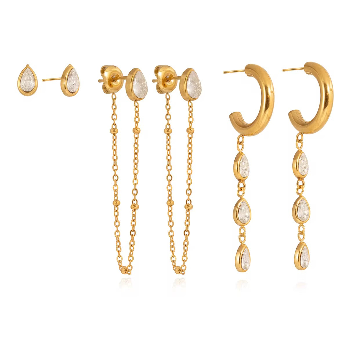 CAROLINE EARRINGS ( SET OF 3 PAIRS)