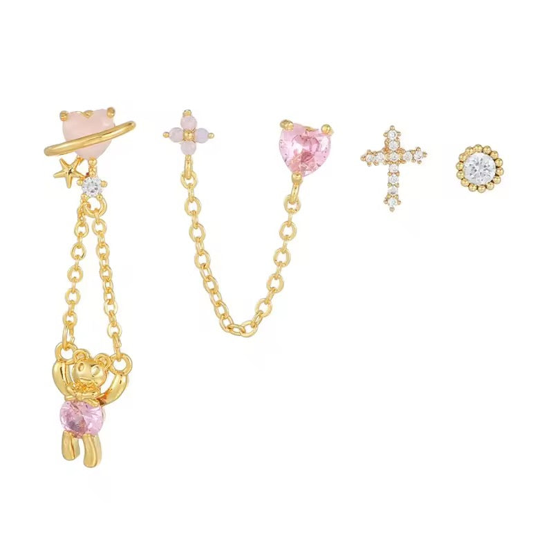 TEDDY EARRINGS ( SET OF 4 )
