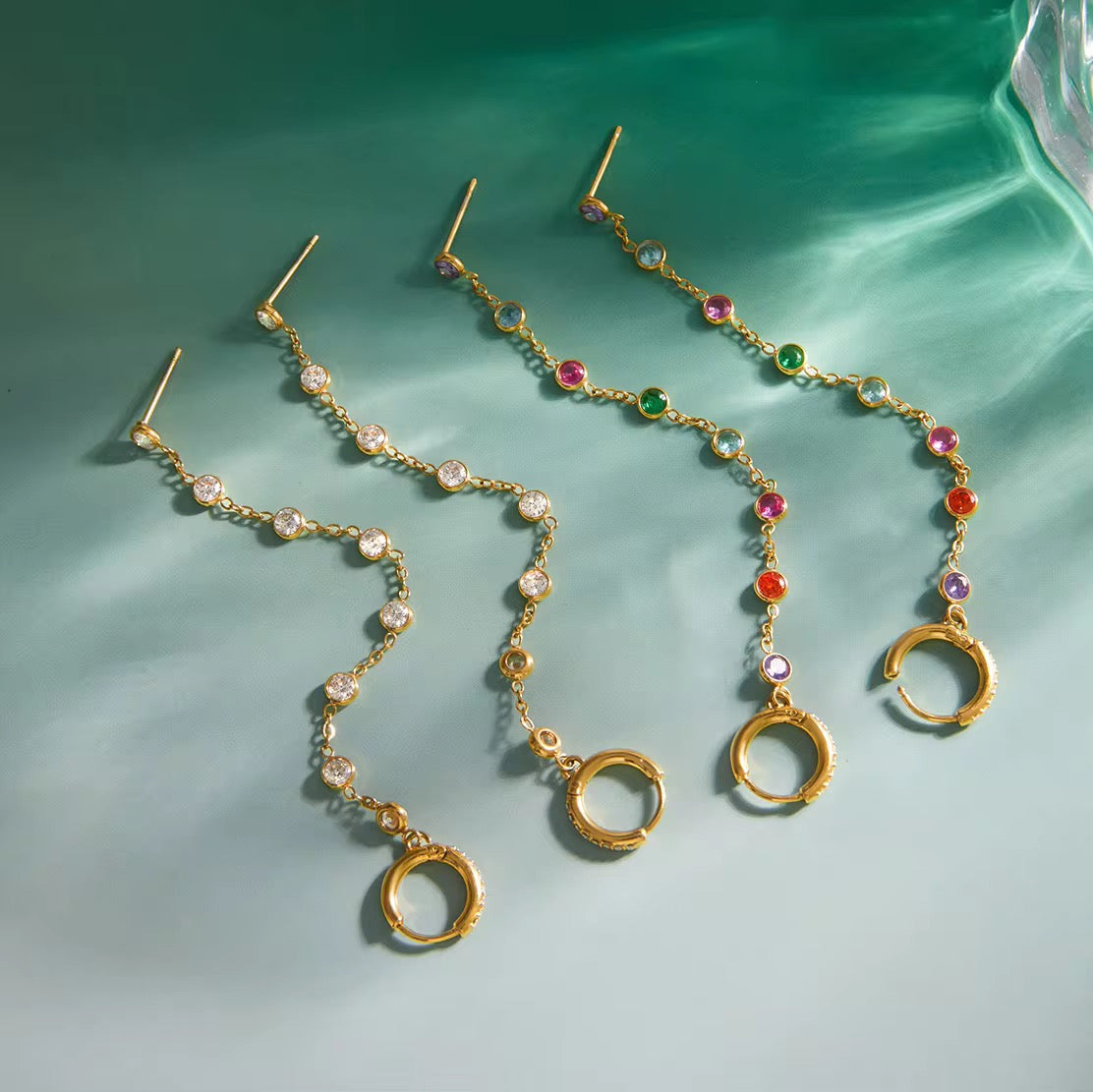 MIDNIGHT EARRINGS ( WHITE)