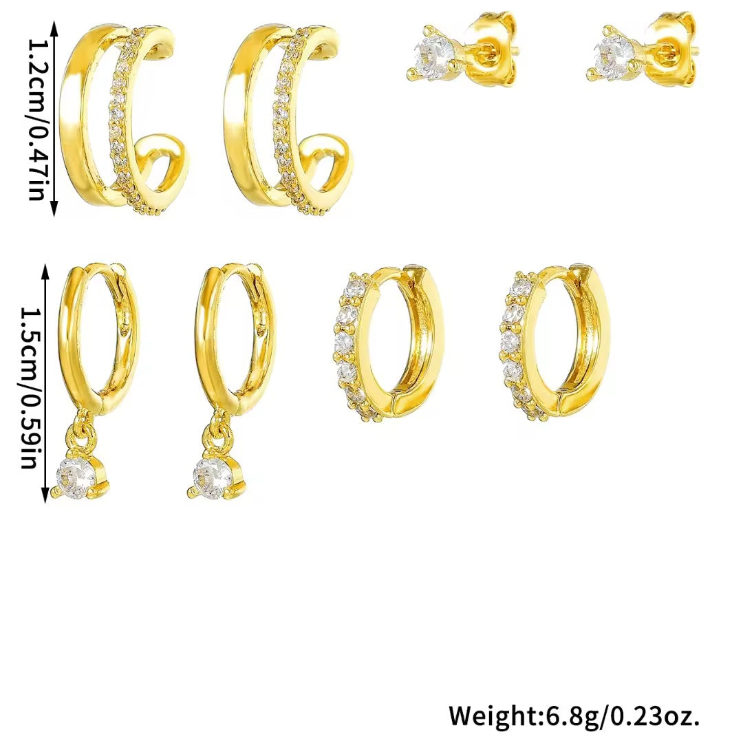 ZIVARA EARRINGS ( SET OF 4 PAIRS)