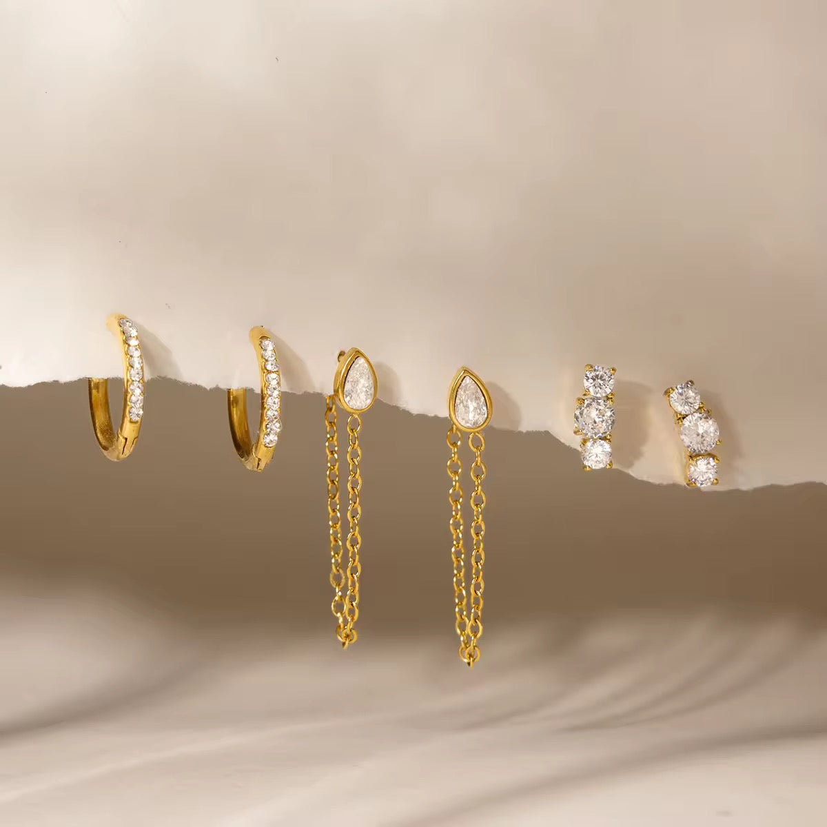 LEO EARRINGS ( SET OF 3 PAIRS)