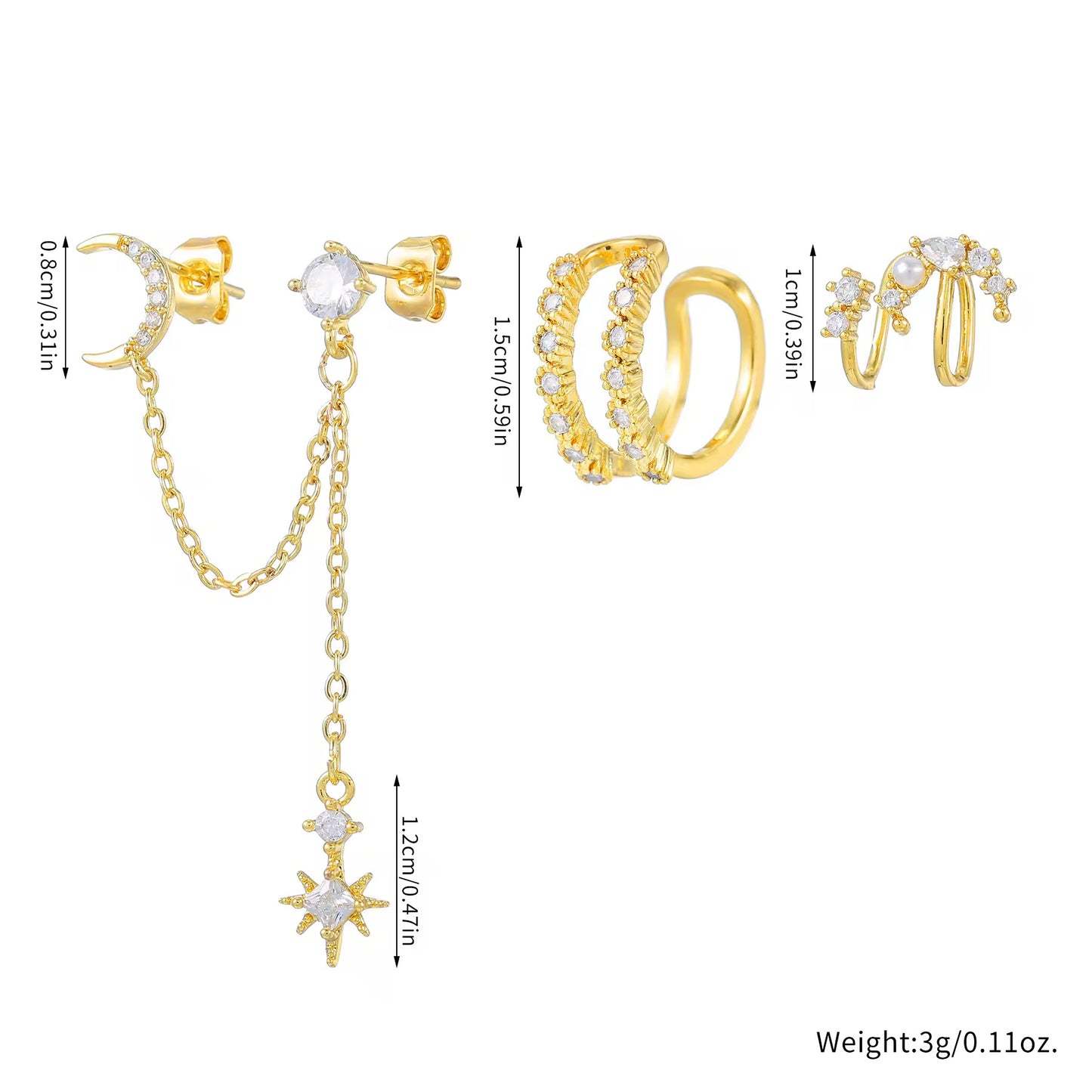 ZERAYA EARRINGS ( SET OF 3)