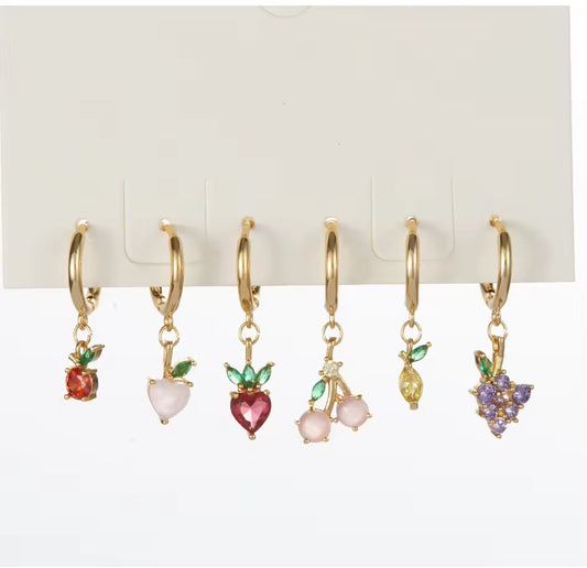 BERRIES EARRINGS ( SET FOR 6 PAIRS)