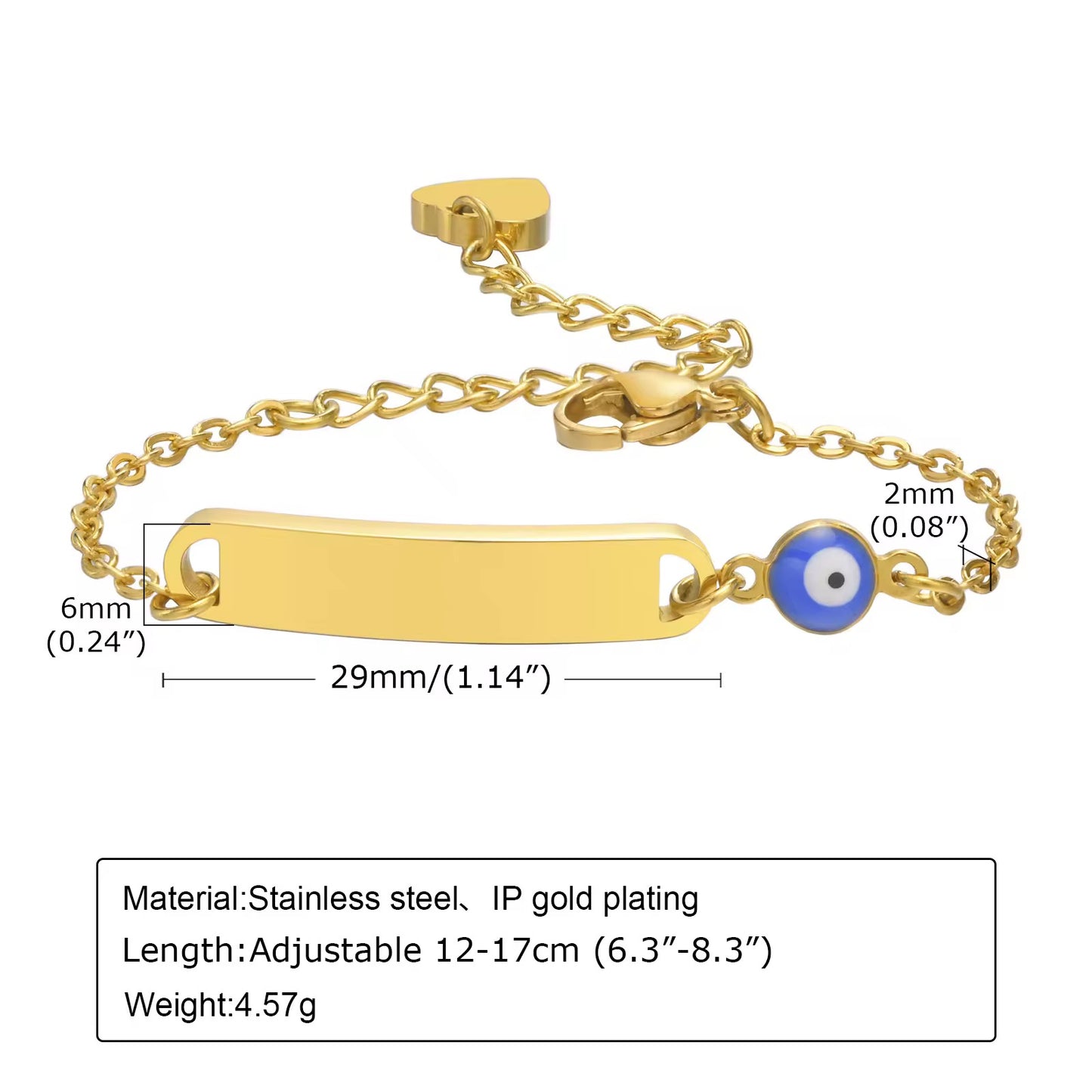 EVIL EYE ENGRAVABLE BRACELET